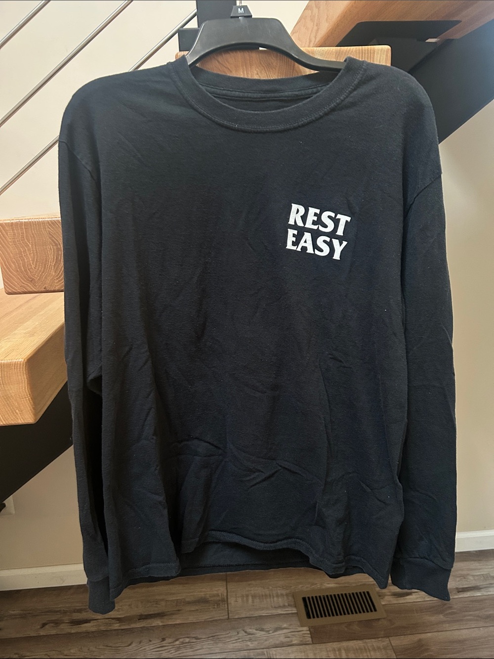 REST EASY Black Long-Sleeve Men's Tee by